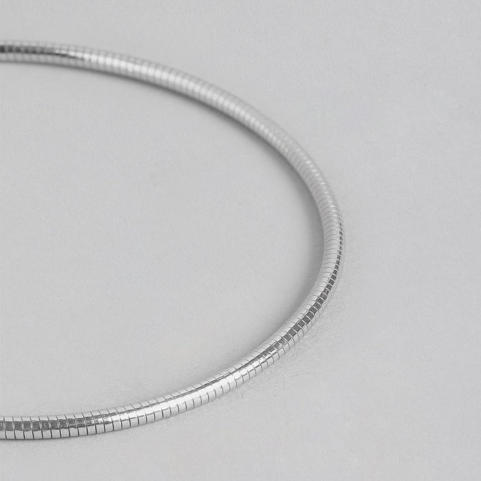 Sleek and Slender Rhodium Plated 925 Sterling Silver Bracelet