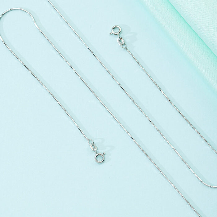 Sleek Minimal Chain Rhodium Plated 925 Sterling Silver Anklet