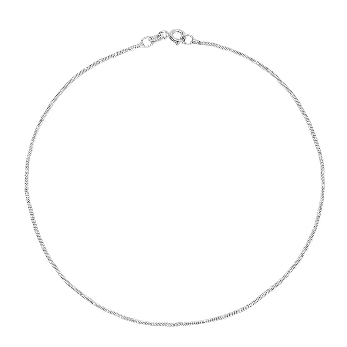 Sleek Minimal Chain Rhodium Plated 925 Sterling Silver Anklet