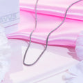 Sleek Radiance Rhodium-Plated 925 Sterling Silver Plain Chain