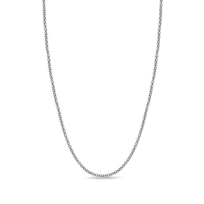 Sleek Radiance Rhodium-Plated 925 Sterling Silver Plain Chain
