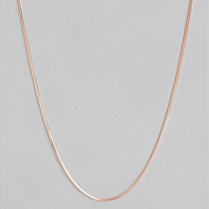 Sleek Serpent 925 Sterling Silver Men's Rose Gold Plated Chain