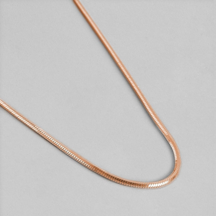 Sleek Serpent 925 Sterling Silver Men's Rose Gold Plated Chain