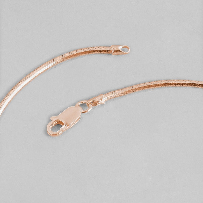 Sleek Serpent 925 Sterling Silver Men's Rose Gold Plated Chain