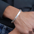 Sleek Silver Plated 925 Sterling Silver Men's Bracelet