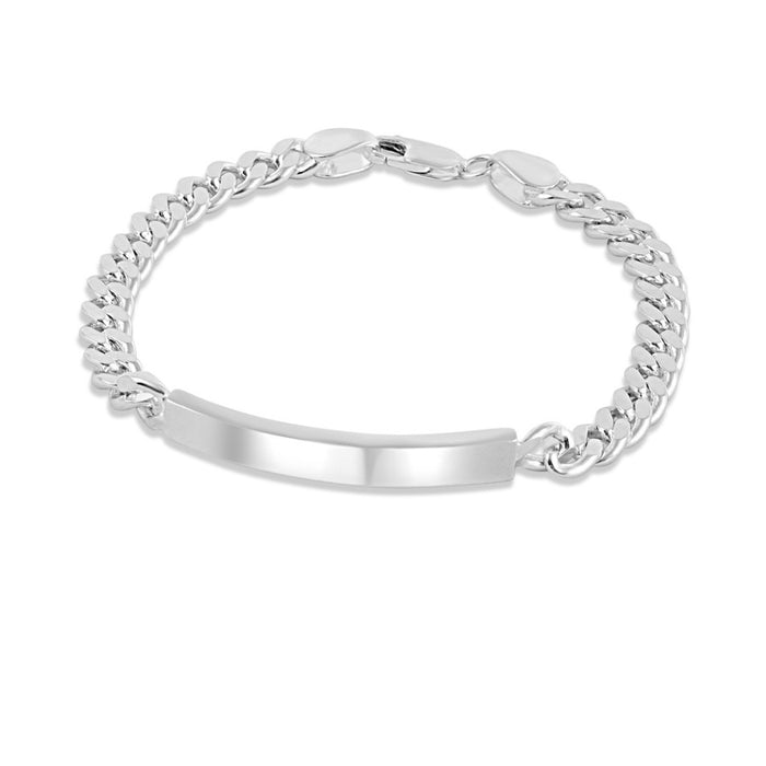 Sleek Silver Plated 925 Sterling Silver Men's Bracelet