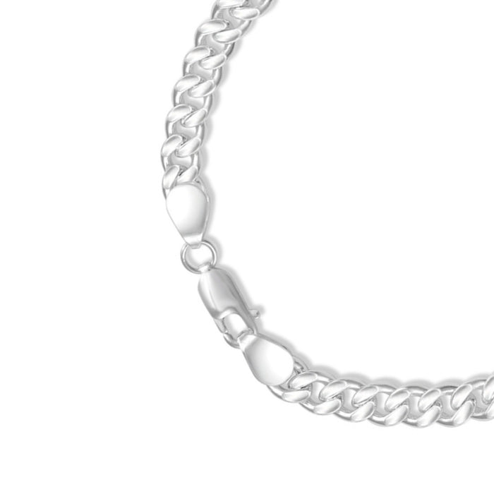 Sleek Silver Plated 925 Sterling Silver Men's Bracelet