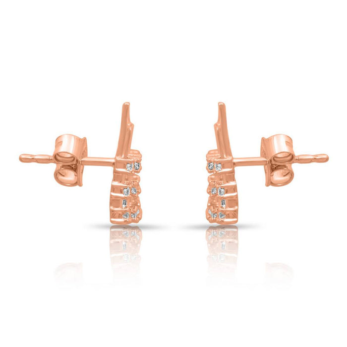 Sleek Square Rose Gold Plated 925 Sterling Silver Earrings
