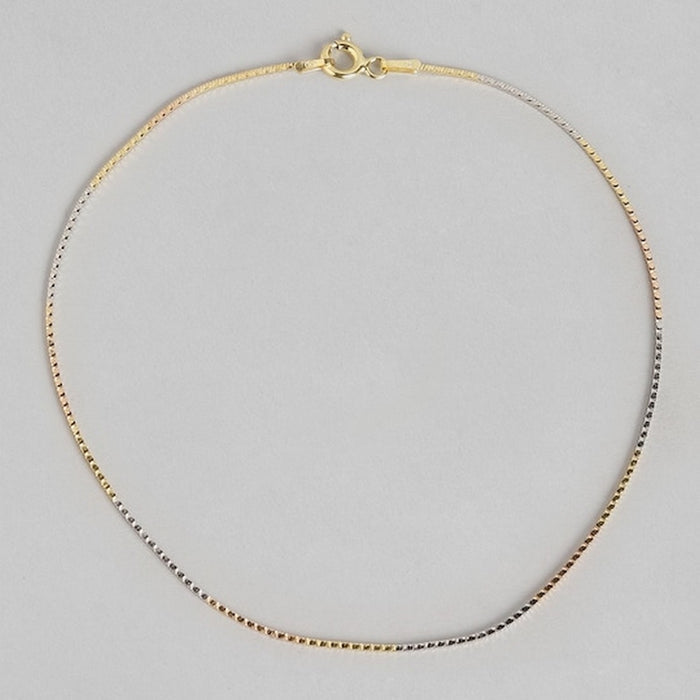 Sleek Triple Tone 925 Silver Anklet