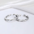 Sleek Twisted Rhodium-Plated 925 Sterling Silver Toe Rings