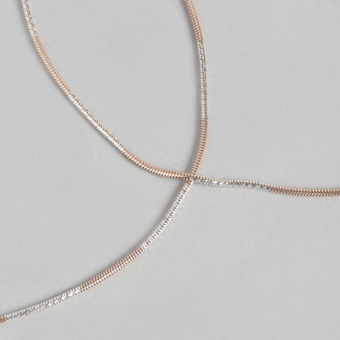 Sleeky Dual Toned 925 Sterling Silver Anklet