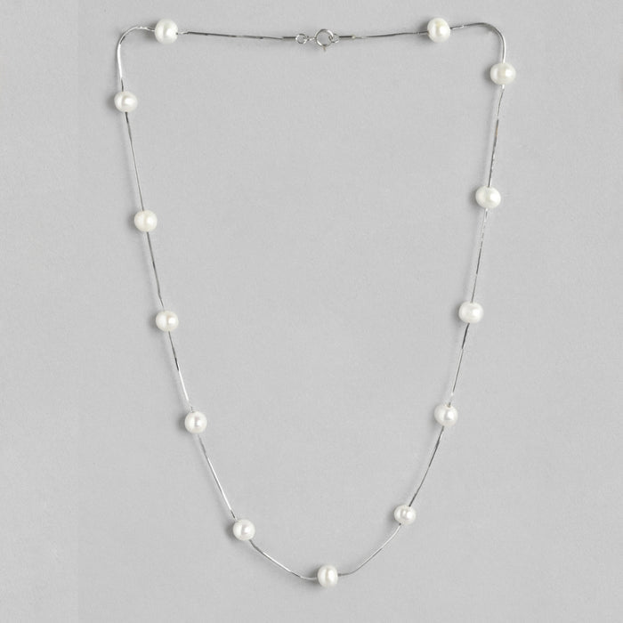 Snake Chain Pearl 925 Silver Necklace