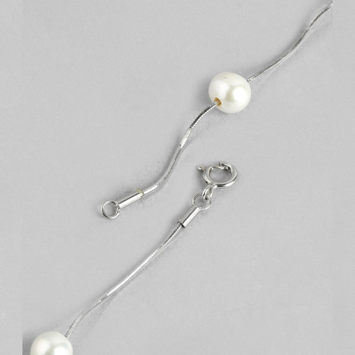 Snake Chain Pearl 925 Silver Necklace