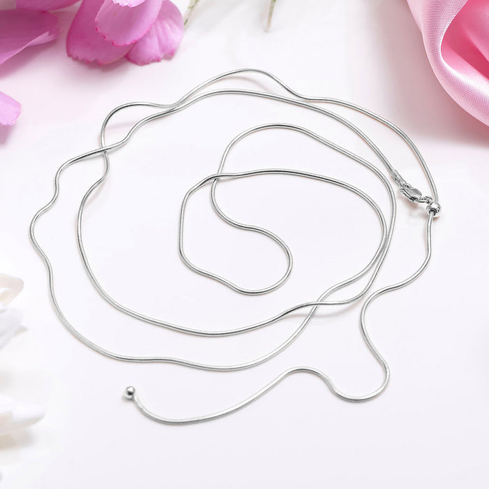 Snake Chain Rhodium Plated 925 Sterling Silver Waist Chain