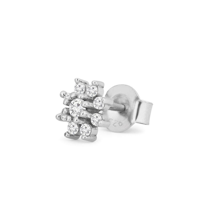 Snowflake Nakshatra Floral Rhodium Plated  925 Silver Studs Earrings