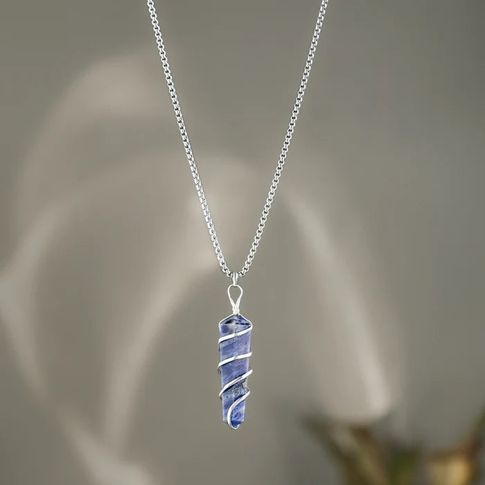 Sodalite Stone Locket with Chain