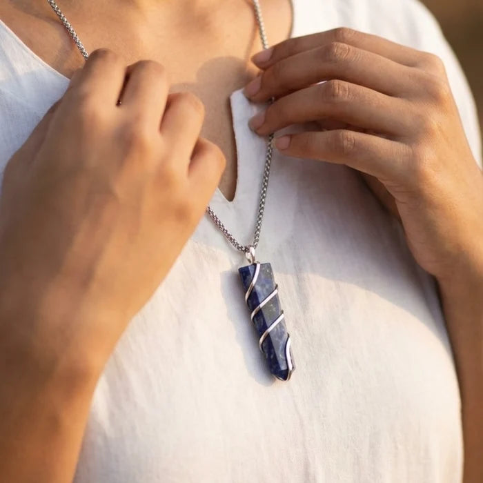 Sodalite Stone Locket with Chain