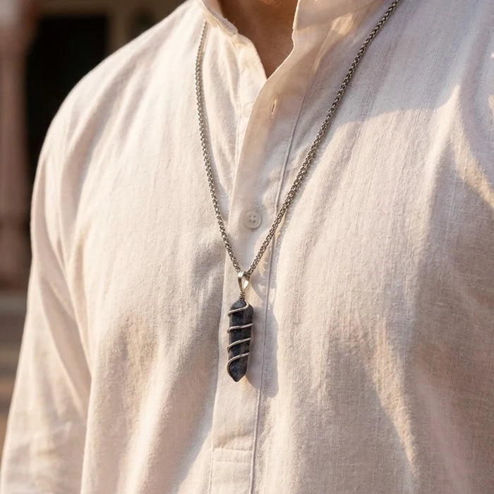 Sodalite Stone Locket with Chain