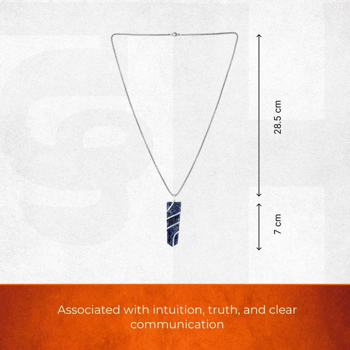 Sodalite Stone Locket with Chain - view 2