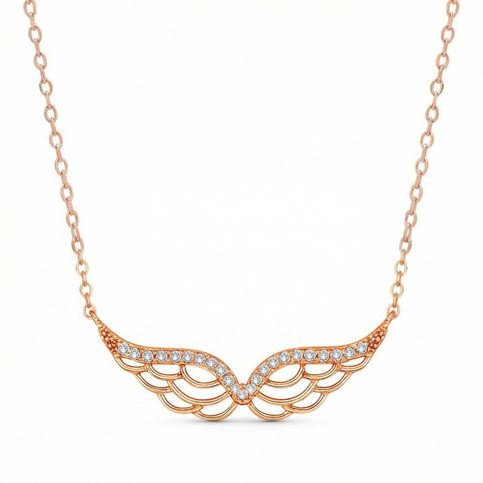 Soft Wing Rose Gold 925 Sterling Silver Necklace