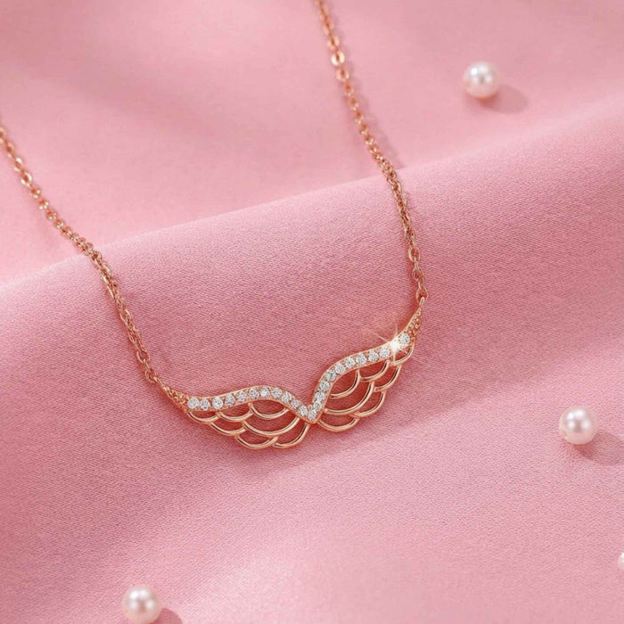 Soft Wing Rose Gold 925 Sterling Silver Necklace
