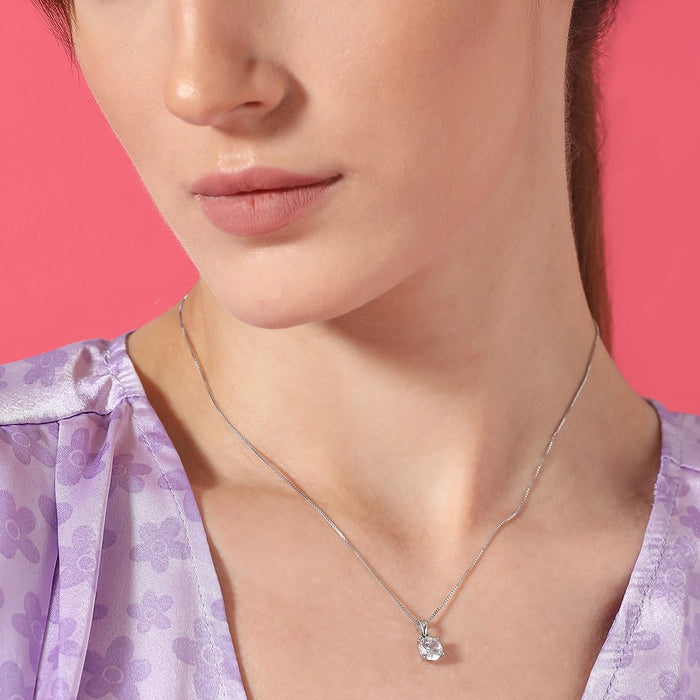 Solitaire 925 Silver Necklace Chain Gift Hamper