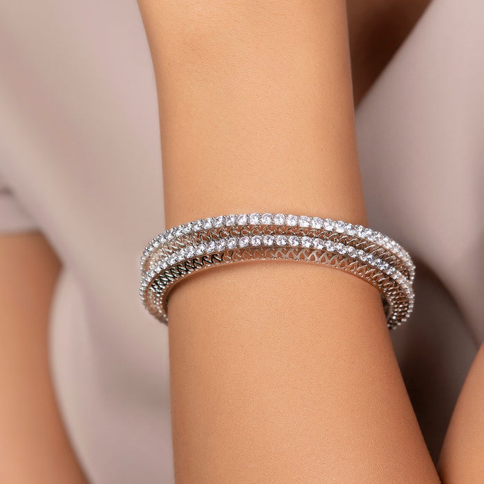 Solitaire 925 Sterling Silver Bangles
