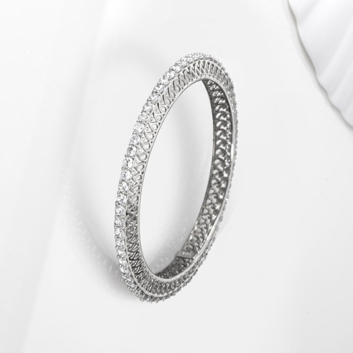 Solitaire 925 Sterling Silver Bangles