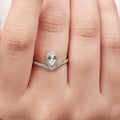 Solitaire Cubic Zirconia Studded 925 Sterling Silver Rhodium Plated Ring (Adjustable)