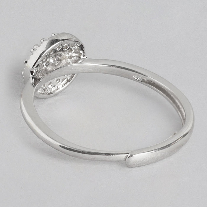 Solitaire CZ Studded 925 Sterling Silver Ring (Adjustable)