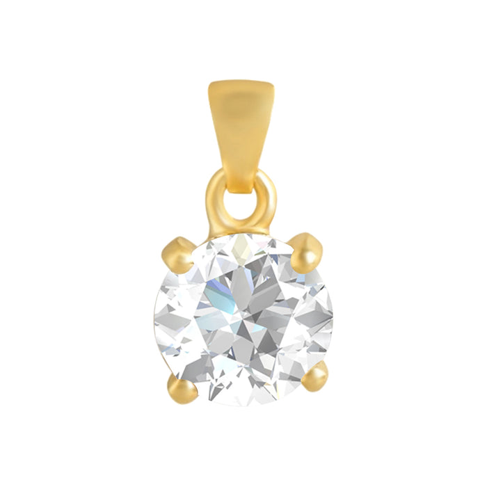 Sparkling round solitaire pendant necklace for women in 925 Sterling Silver. Fine jewellery – Zavya