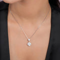 Solitaire Halo Rhodium Plated 925 Sterling Silver Pendants