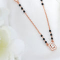 Solitaire Halo Rose Gold Plated 925 Sterling Silver Mangalsutra