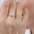 Solitaire Halo Rose Gold Plated 925 Sterling Silver Ring