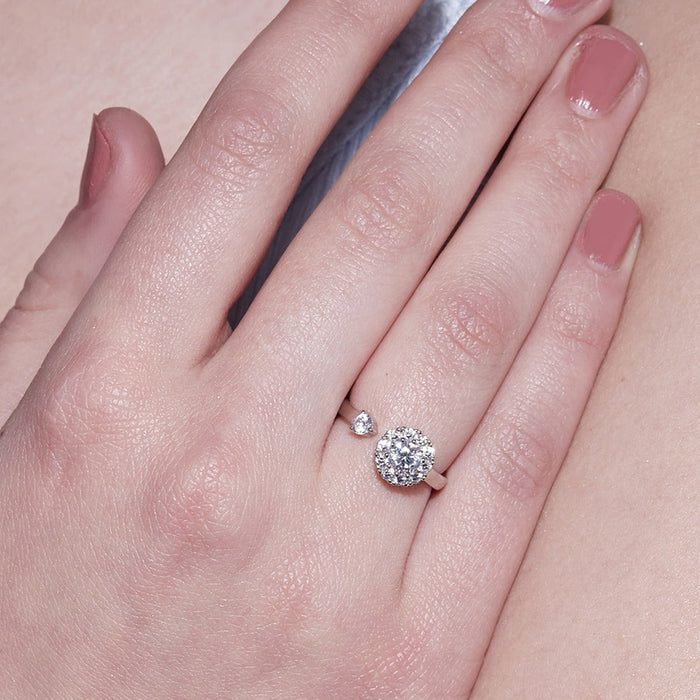 Solitaire Rhodium Plated 925 Sterling Silver Jewellery Combo
