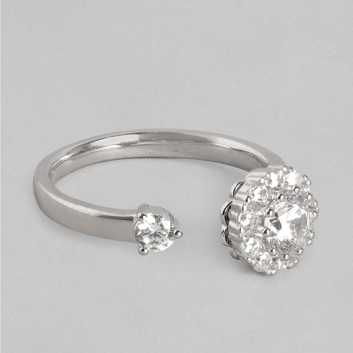 Solitaire Rhodium Plated 925 Sterling Silver Jewellery Combo