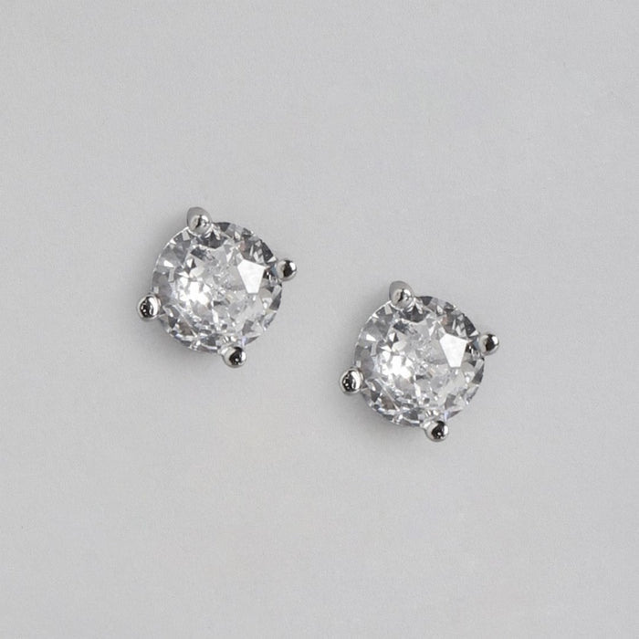 Solitaire Rhodium Plated 925 Sterling Silver Jewelry Set