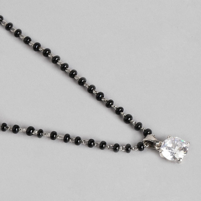 Solitaire Rhodium Plated 925 Sterling Silver Jewelry Set
