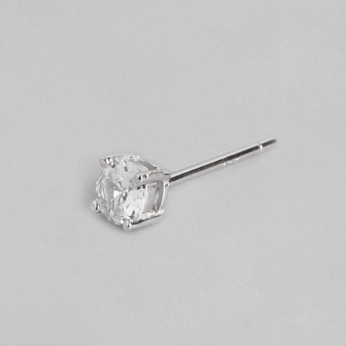 Solitaire Rhodium Plated 925 Sterling Silver Jewelry Set