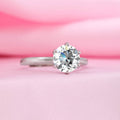 Solitaire Rhodium Plated 925 Sterling Silver Ring