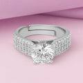 Solitaire Rhodium Plated 925 Sterling Silver Ring