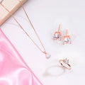 Solitaire Rose-Gold 925 Sterling Silver Jewellery Set Combo