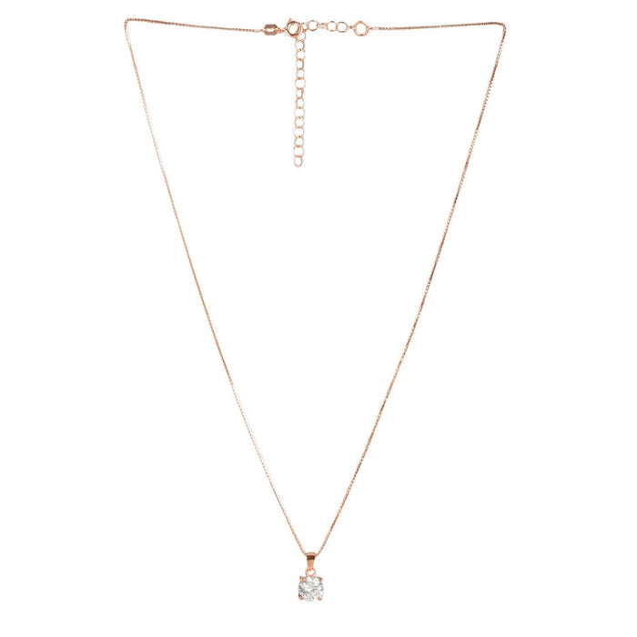 Solitaire Rose-Gold 925 Sterling Silver Jewellery Set Combo