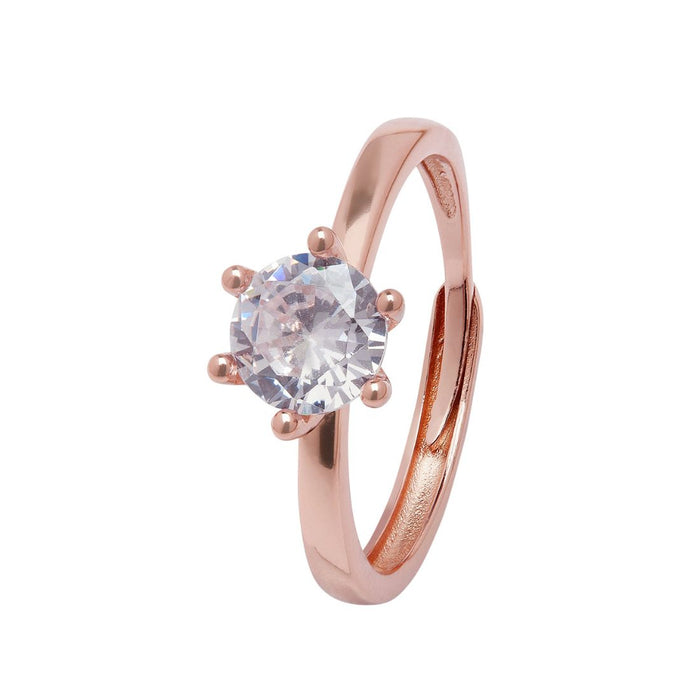 Solitaire Rose-Gold 925 Sterling Silver Jewellery Set Combo