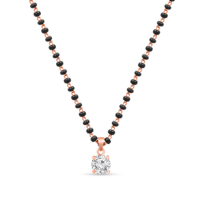 Solitaire Rose Gold Plated 925 Sterling Silver Mangalsutra