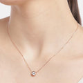 Solitaire Rose Gold Plated 925 Sterling Silver Necklace