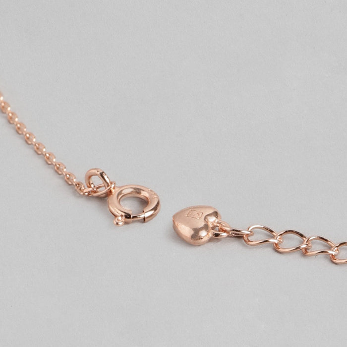 Solitaire Rose Gold Plated 925 Sterling Silver Necklace