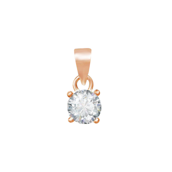 Round solitaire pendant for a 925 Sterling Silver necklace. Beautiful jewellery for women. – Zavya