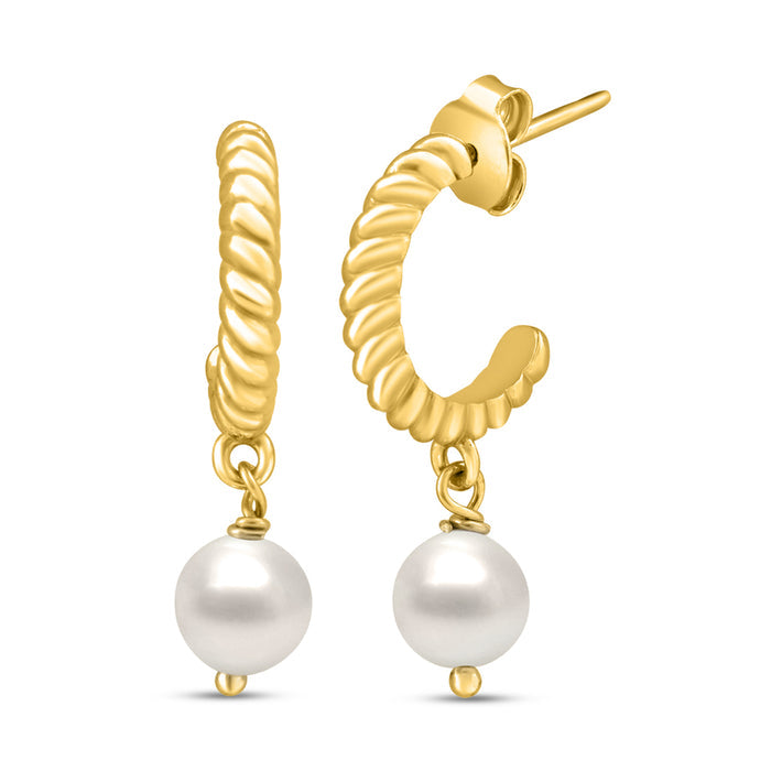 Solstice Pearl Gold Plated 925 Sterling Silver Earrings