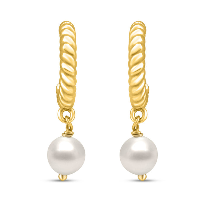 Solstice Pearl Gold Plated 925 Sterling Silver Earrings